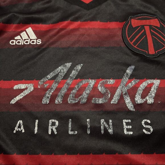 2016/17 Adidas Authentic Portland Timbers MLS Jersey Black Red Away Adult Medium - Picture 3 of 6